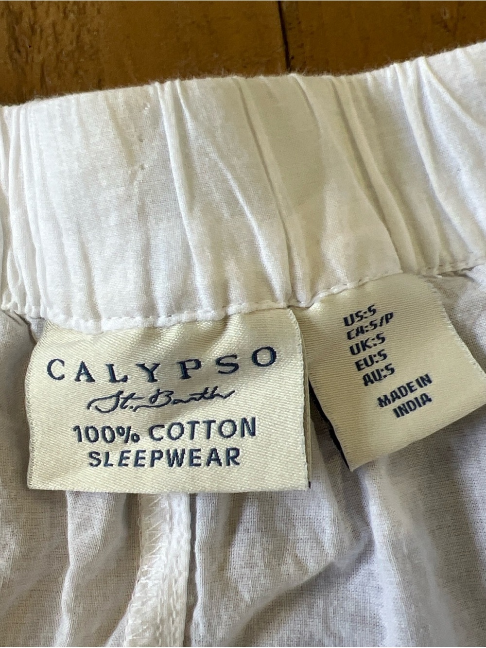 Calypso St Barth Womens White Blue Cotton Shell Embroidered Pajama Set Small - Picture 7 of 8